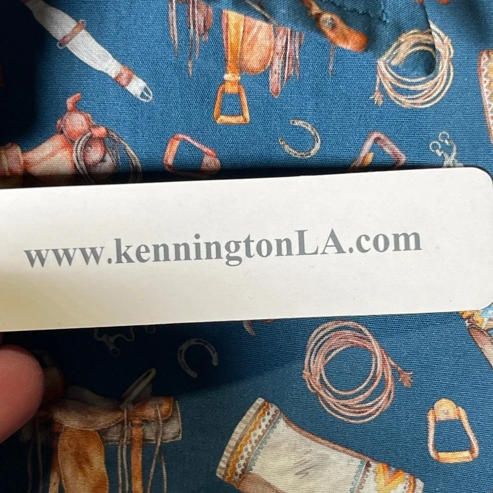 Rocking K  Ranchwear by‎ Kennington Men's Large Western Botton Up Blue